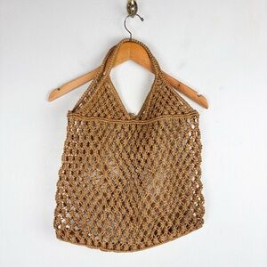 Vintage Woven Crochet Shoulder Bag